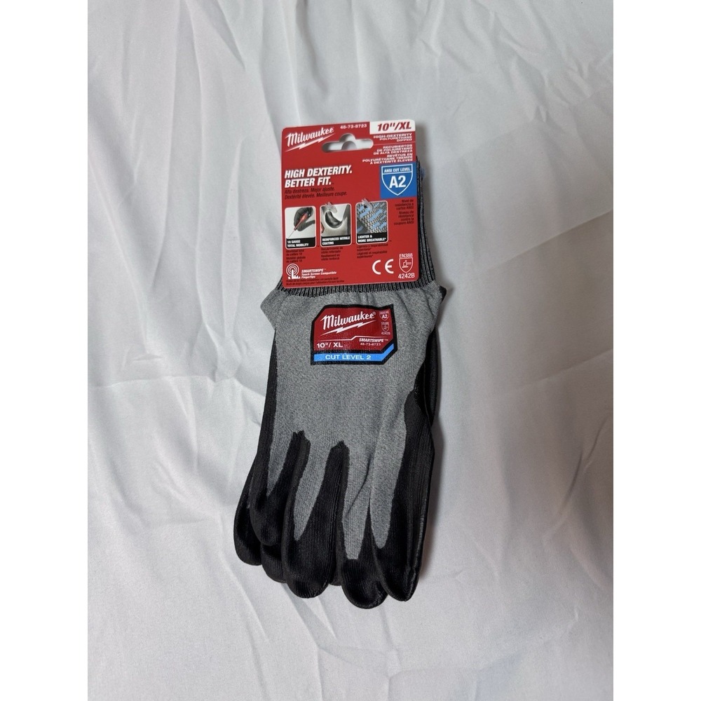 Milwaukee Gloves 48-73-8723 Size 10" XL Nylon Dipped Cut Level A2